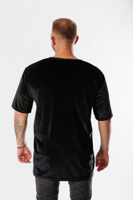 GoldBee Pánské Semišové Tričko Black (Barva Black, Velikost L)