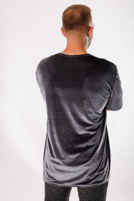 GoldBee Pánské Semišové Tričko Grey (Barva Grey, Velikost L)