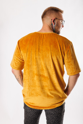 GoldBee Pánské Semišové Tričko Gold (Barva Gold, Velikost L)