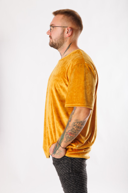 GoldBee Pánské Semišové Tričko Gold (Barva Gold, Velikost L)