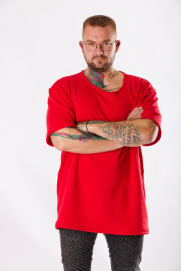 GoldBee Pánské Teplé Tričko Red (Barva Red, Velikost L)