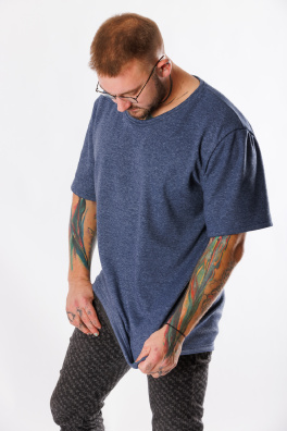 GoldBee Pánské Teplé Tričko Blue (Barva Blue, Velikost L)