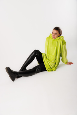 GoldBee Mikina Doba Ledová Fluffy Neon Green (Barva Green, Velikost XL-4XL)