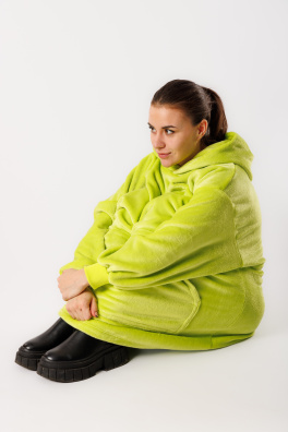 GoldBee Mikina Doba Ledová Fluffy Neon Green (Barva Green, Velikost XL-4XL)