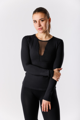 GoldBee Stahující Tričko Mesh S Dlouhým Rukávem Black (Barva Black, Velikost 3XL)