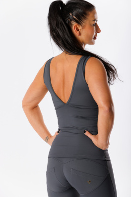 GoldBee Stahující Dlouhý Top Mesh Grey (Barva Grey, Velikost 3XL)