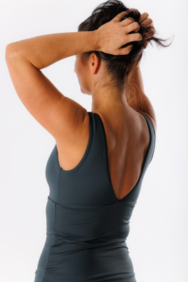 GoldBee Stahující Dlouhý Top Mesh Onyx (Barva Onyx, Velikost 3XL)