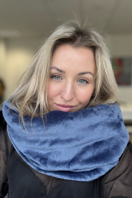 GoldBee Kruhová Šála Fluffy Jeans (Barva Jeans, Velikost M)