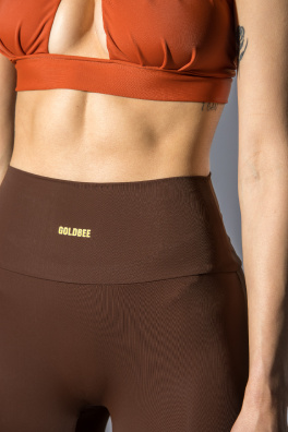 GoldBee Legíny Tenké Chocolate (Barva Chocolate, Velikost L)