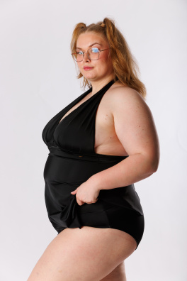 GoldBee Plavkové Šaty Black (Barva Black, Velikost 3XL)