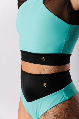 GoldBee Plavky Stahovací Brazilky Sport Mint Green (Barva Mint Green, Velikost 3XL)