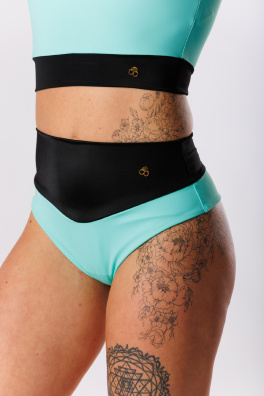 GoldBee Plavky Stahovací Brazilky Sport Mint Green (Barva Mint Green, Velikost 3XL)