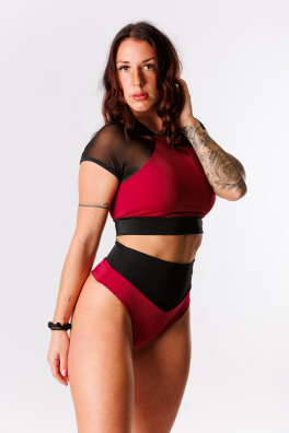 GoldBee Plavky Stahovací Brazilky Sport Bordo (Barva Bordo, Velikost 3XL)