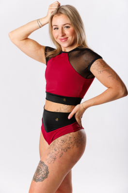 GoldBee Plavky Stahovací Brazilky Sport Bordo (Barva Bordo, Velikost 3XL)