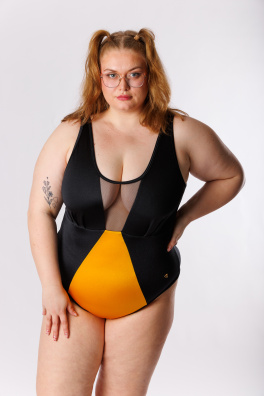 GoldBee Jednodílné Plavky Siluet Brazilky Corn (Barva Corn, Velikost 3XL)