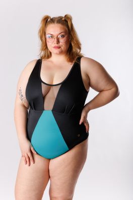 GoldBee Jednodílné Plavky Siluet Brazilky Aquamarine (Barva Aquamarine, Velikost 3XL)