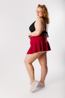 GoldBee Plavky Stahovací Sukně Brazilky Bordo (Barva Bordo, Velikost 3XL)