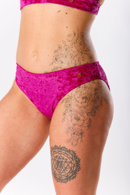 GoldBee Sametové Plavky Kalhotky Fuchsia (Barva Fuchsia, Velikost L)