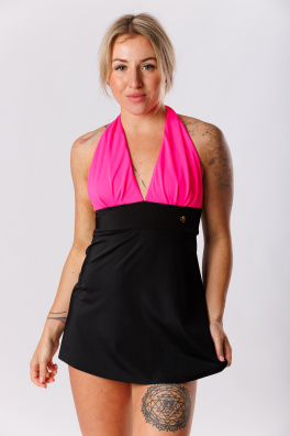 GoldBee Plavkové Šaty Black and Pink (Barva Black, Velikost 3XL)