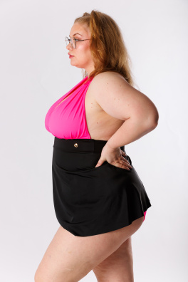 GoldBee Plavkové Šaty Black and Pink (Barva Black, Velikost 3XL)
