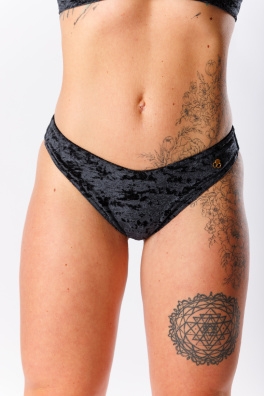 GoldBee Sametové Plavky Brazilky Black (Barva Black, Velikost L)