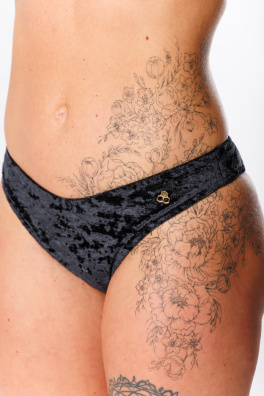 GoldBee Sametové Plavky Brazilky Black (Barva Black, Velikost L)