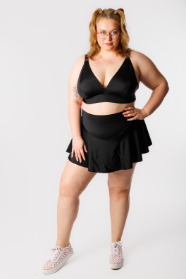 GoldBee Plavky Stahovací Sukně Brazilky Black (Barva Black, Velikost 3XL)