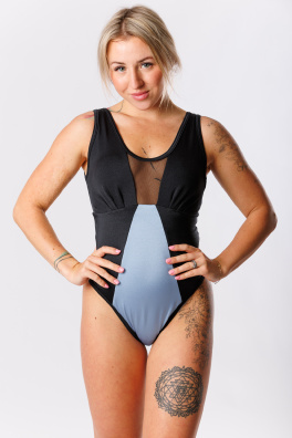 GoldBee Jednodílné Plavky Siluet Brazilky Blue (Barva Blue, Velikost 3XL)