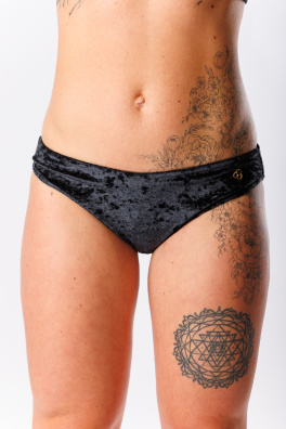 GoldBee Sametové Plavky Kalhotky Black (Barva Black, Velikost L)