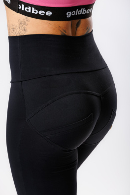 GoldBee Zvonové Legíny Push-Up Pro Lycra Black (Barva Black, Velikost 3XL)
