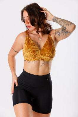 GoldBee Sametové Plavky Vrchní Díl Pro Fšecky Gold (Barva Gold, Velikost 3XL)