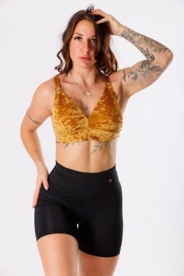 GoldBee Sametové Plavky Vrchní Díl Pro Fšecky Gold (Barva Gold, Velikost 3XL)