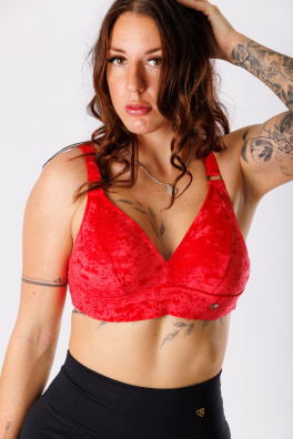 GoldBee Sametové Plavky Vrchní Díl Pro Fšecky Red (Barva Red, Velikost 3XL)