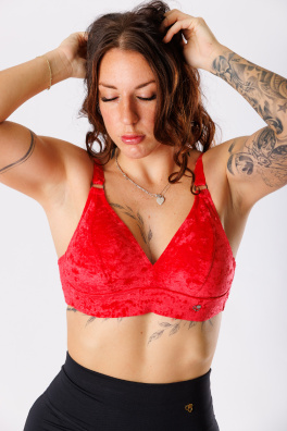 GoldBee Sametové Plavky Vrchní Díl Pro Fšecky Red (Barva Red, Velikost 3XL)