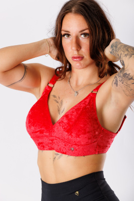 GoldBee Sametové Plavky Vrchní Díl Pro Fšecky Red (Barva Red, Velikost 3XL)