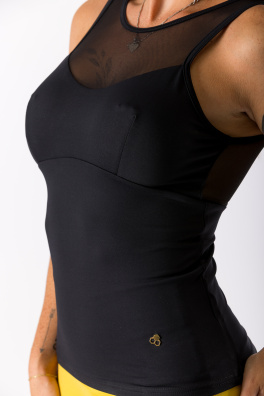 GoldBee Stahující Dlouhý Top Podrží Prsa Uleví Zádům Black (Barva Black, Velikost 3XL)