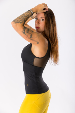 GoldBee Stahující Dlouhý Top Podrží Prsa Uleví Zádům Black (Barva Black, Velikost 3XL)