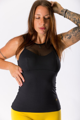 GoldBee Stahující Dlouhý Top Podrží Prsa Uleví Zádům Black (Barva Black, Velikost 3XL)