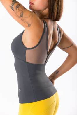 GoldBee Stahující Dlouhý Top Podrží Prsa Uleví Zádům Grey (Barva Grey, Velikost 3XL)