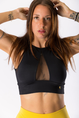 GoldBee Krátký Top Pro Pevný Dekolt Black (Barva Black, Velikost XXL)