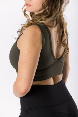 GoldBee Krátký Top Pro Pevný Dekolt Army (Barva Army, Velikost XXL)