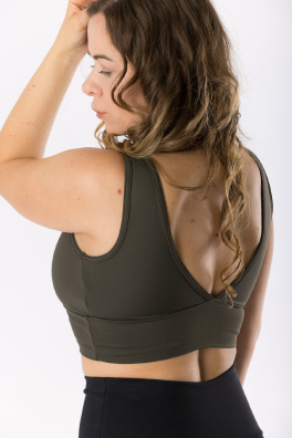 GoldBee Krátký Top Pro Pevný Dekolt Army (Barva Army, Velikost XXL)