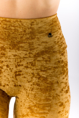 GoldBee Sametové Legíny Stahující Pas Gold (Barva Gold, Velikost 3XL)