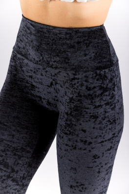 GoldBee Sametové Legíny Stahující Pas Black (Barva Black, Velikost 3XL)