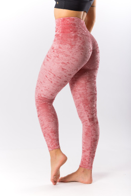 GoldBee Sametové Legíny Stahující Pas Salmon Pink (Barva Salmon Pink, Velikost 3XL)