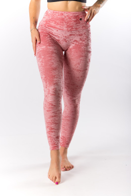 GoldBee Sametové Legíny Stahující Pas Salmon Pink (Barva Salmon Pink, Velikost 3XL)