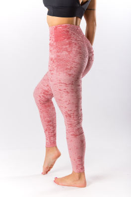 GoldBee Sametové Legíny Stahující Pas Salmon Pink (Barva Salmon Pink, Velikost 3XL)