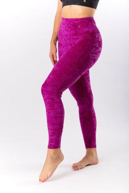 GoldBee Sametové Legíny Stahující Pas Fuchsia (Barva Fuchsia, Velikost 3XL)