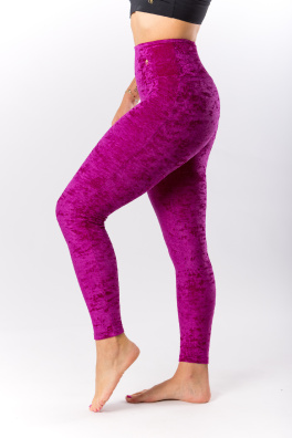 GoldBee Sametové Legíny Stahující Pas Fuchsia (Barva Fuchsia, Velikost 3XL)