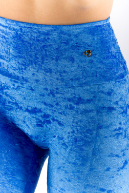 GoldBee Sametové Legíny Stahující Pas Ocean Blue (Barva Ocean Blue, Velikost 3XL)